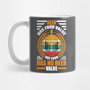 Beer Has Food Value But Food Has No Beer Value T Shirt For Women Men Mug